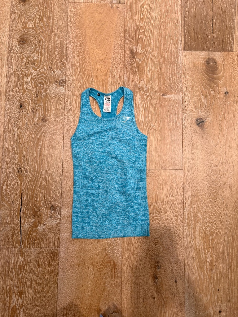 Gymshark Blue Marl Seamless Racerback Tank | Fitted Workout Top